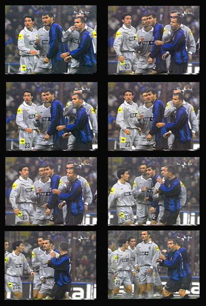 Campionato serie A 2000/2001 Inter - Juventus. Il pugno di Montero a Di Biagio (Omega ripresa da TG1)